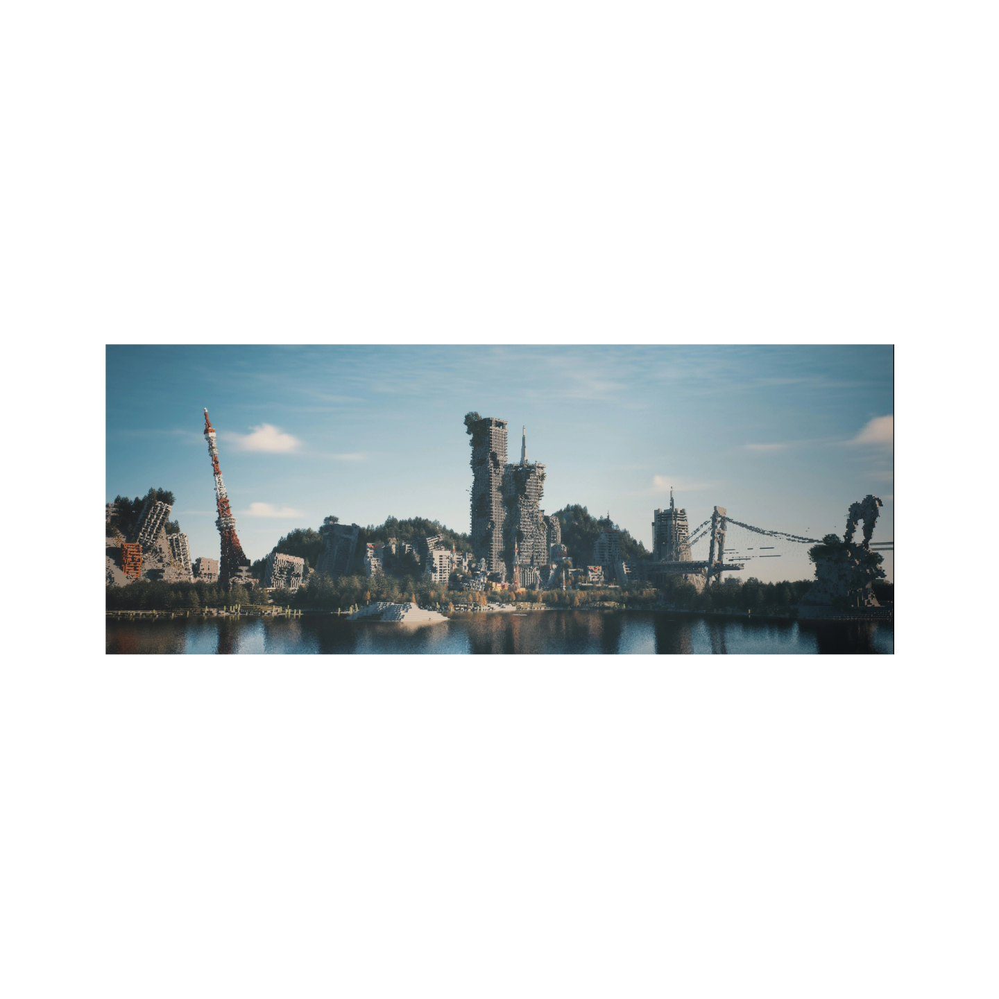 Dawn Elegy — towers and crane