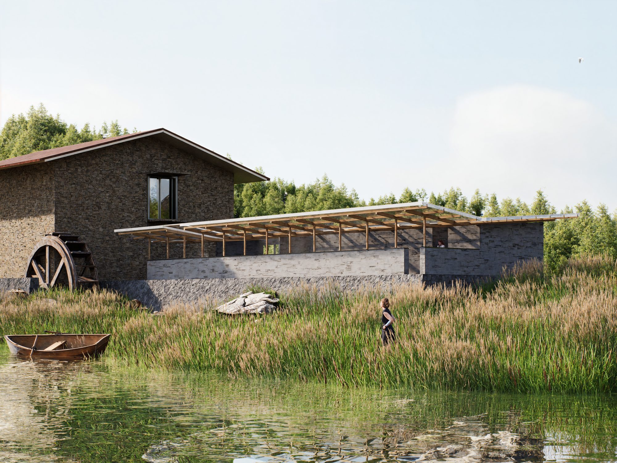Between Walls and Reeds — overview render